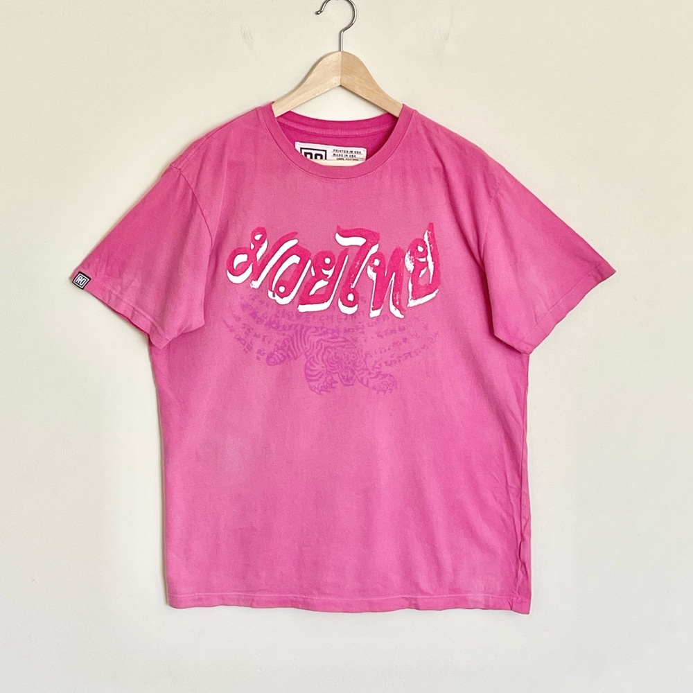 Roots of Fight Muay Thai Pink Short Sleeve MMA Fighting Gym T-Shirt Mens Large - Picture 2 of 14